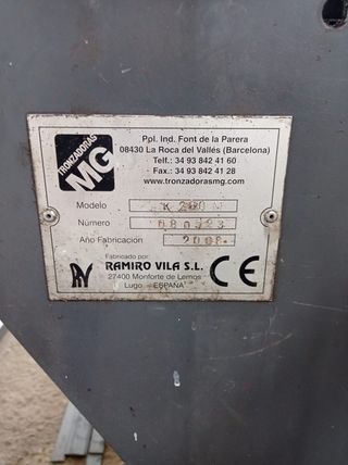 Tronzadora cinta MG K-280 M industrial