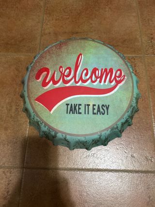 Chapa Decorativa Welcome Take It Easy