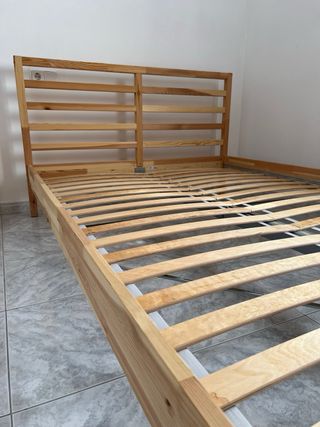 Cama Tarva 140x200, somier Luröy viga central