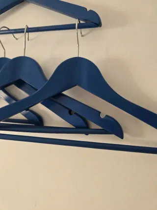 Lote 5 perchas Zara madera azul