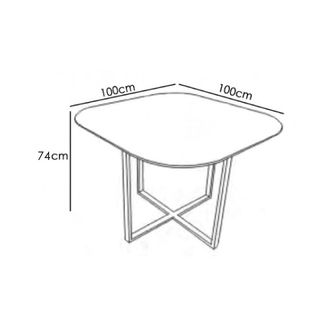 Mesa Comedor Cristal y Metal MUEBLES AIKO