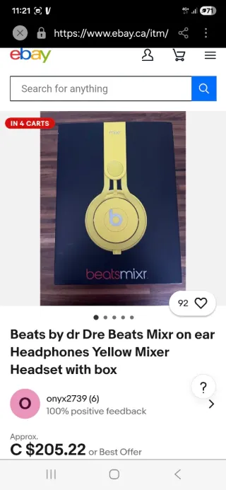 Cuffie Beats Mixr Gialle Nuove