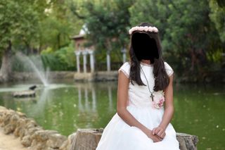 Vestido de Comunión Blanco y Rosa