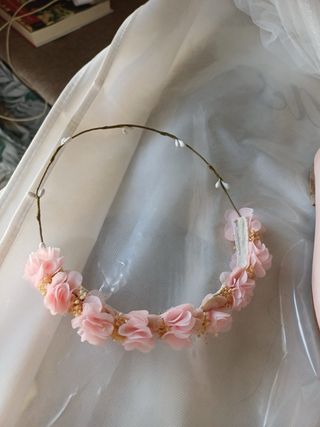 Vestido de Comunión Blanco y Rosa