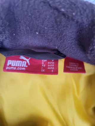 Chaqueta Puma Acolchada Vintage Marrón y Amarilla