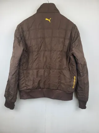 Chaqueta Puma Acolchada Vintage Marrón y Amarilla