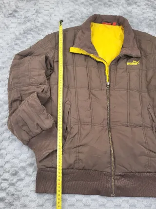 Chaqueta Puma Acolchada Vintage Marrón y Amarilla