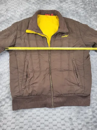 Chaqueta Puma Acolchada Vintage Marrón y Amarilla