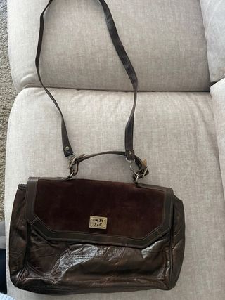 Bolso Okay Sac Marrón Piel y Ante