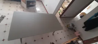 Mesa de sala cinza como nova