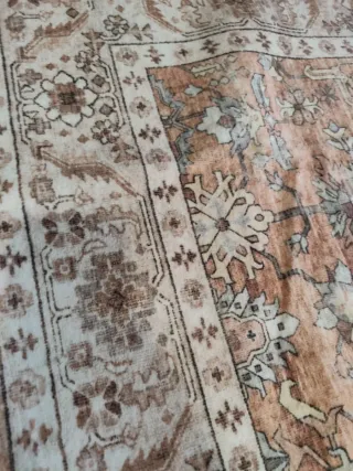 Alfombra de salón beige y marrón