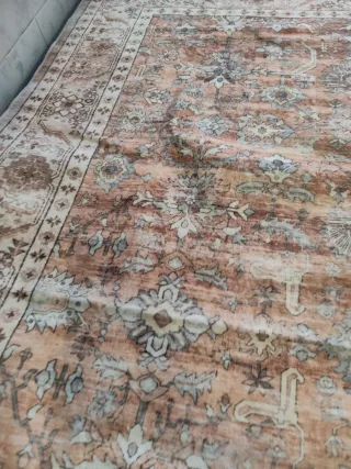 Alfombra de salón beige y marrón