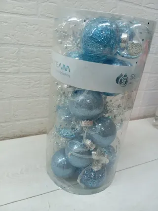 Bolas de Navidad Azules Transparentes