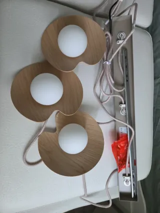 Lámpara de Techo Wilara Kave Home Madera Cristal