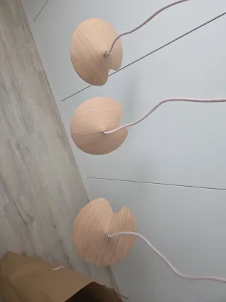 Lámpara de Techo Wilara Kave Home Madera Cristal