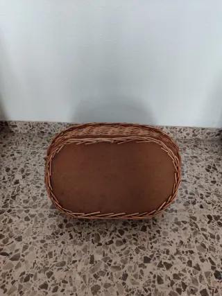 Cesta Mimbre Asa Marrón