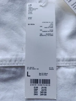 Blusa Denim Uniqlo Blanca Nueva Talla L