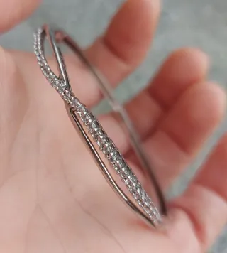 Bracciale rigido argento 925 zirconi