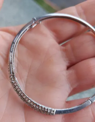 Bracciale rigido argento 925 zirconi