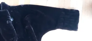 Abrigo imitación piel mutón marrón oscuro