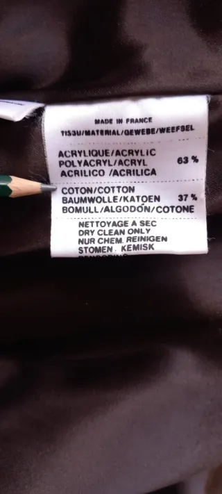 Abrigo imitación piel mutón marrón oscuro