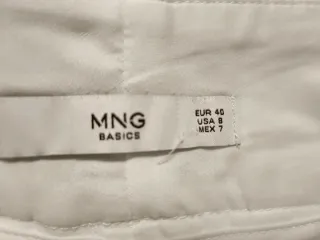 Pantalón vestir Mango T.40 blanco roto