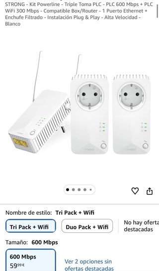 Kit Powerline STRONG 600 Mbps + WiFi 300 Mbps