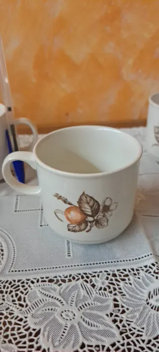 4 Tazas Cerámica Inglesa Frutas