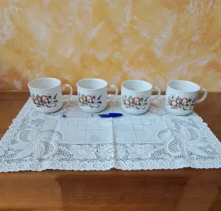 4 Tazas Cerámica Inglesa Frutas