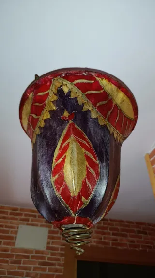 3 Lámparas de techo de cuero artesanal