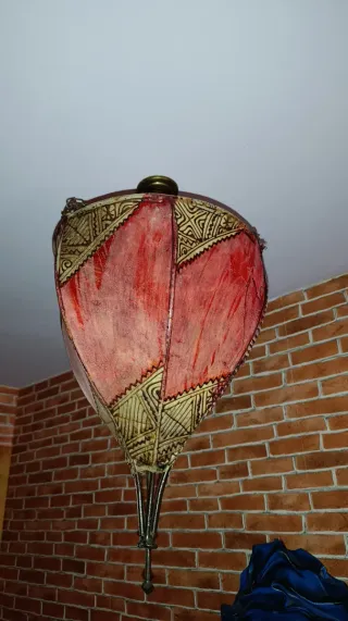 3 Lámparas de techo de cuero artesanal