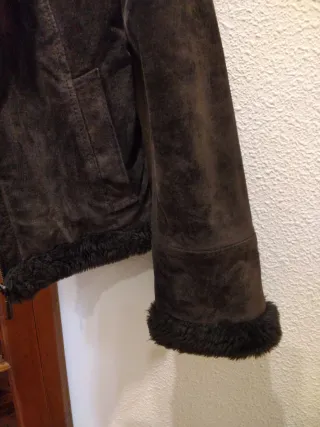 Chaqueta piel vuelta marrón
