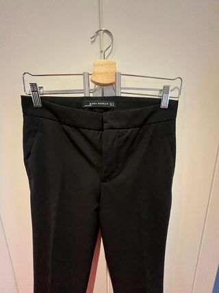 Pantalón Zara Lana Fría Negro Talla 34