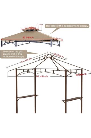 Tetto di ricambio per gazebo