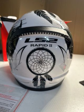 Casco LS2 Blanco Plumas ECE 22.06