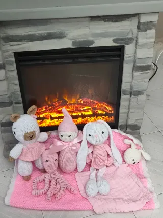 Lote bebé rosa crochet