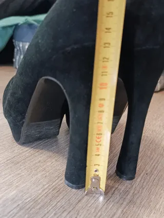 Scarpe scamosciate tacco alto nere 38