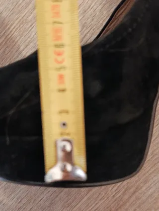 Scarpe scamosciate tacco alto nere 38