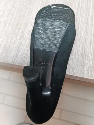 Scarpe scamosciate tacco alto nere 38