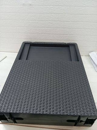 Lettino da Giardino Pieghevole Nero