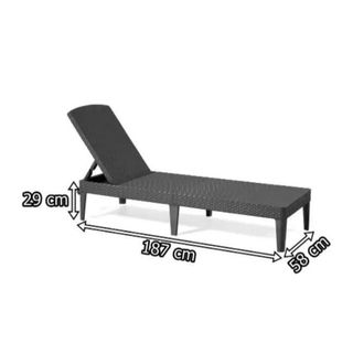 Lettino da Giardino Pieghevole Nero