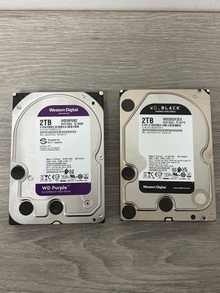 Lote 2 HDD WD Purple 2TB y WD Black 2TB