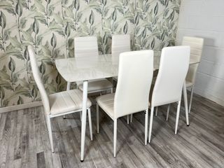 Mesa estilo marmol  + 6 sillas comedor