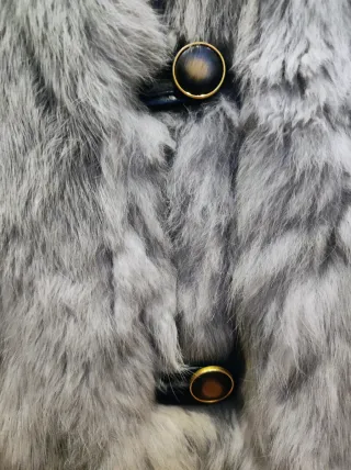 Chaqueta de pelo natural gris