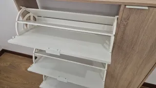 Sapateira Slim 4 Portas Branco/Carvalho