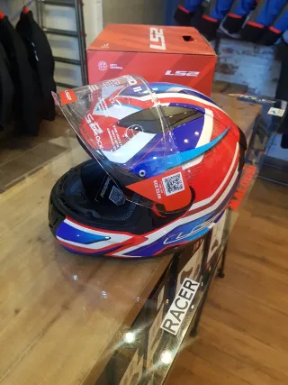 Casco Moto Integral LS2 Rapid II FLitz Azul/Rojo