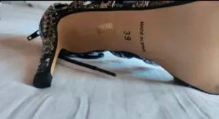 Sandalias de tacón estampado serpiente. NUEVAS T39