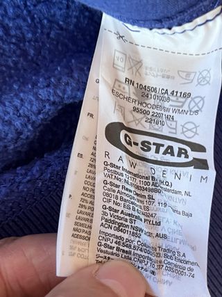 Sudadera G-Star Raw Azul con Capucha