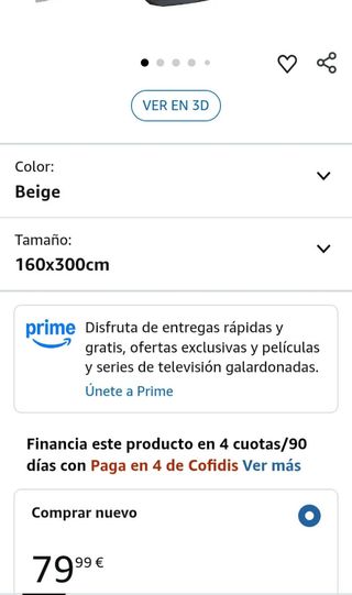 Toldo lateral beige 160 X 300 cm