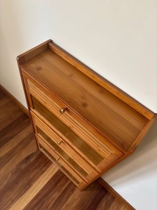 Mueble zapatero de bambú 3 puertas